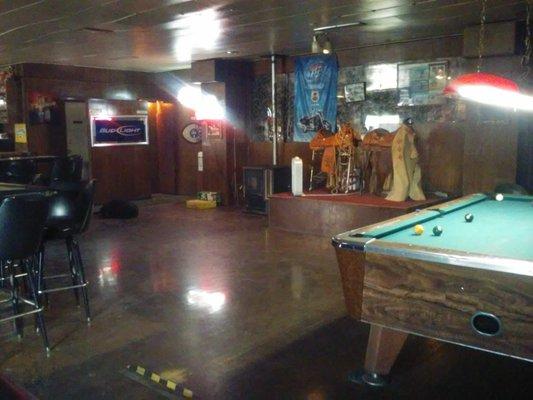 Pool table and bull riding