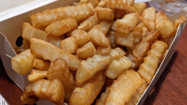 Large order of French fries in a box