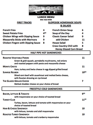 2013/14 Lunch Menu - 1 of 2