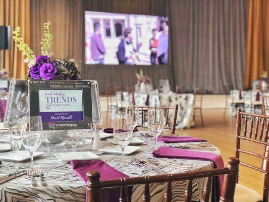 Digital Centerpieces: Special Events take on a whole new experience when you are in the front row no matter where you are seated.