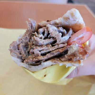 Gyros pita, look at all of that meat!