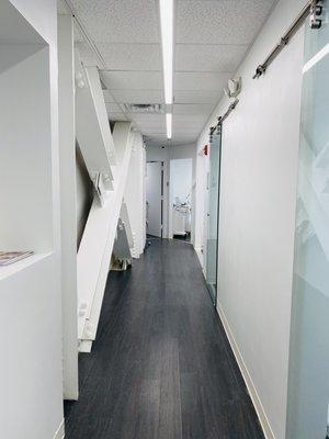 The hallway which leads you to your smile journey, in our  brand new modern office.