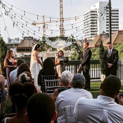 The wedding on the rooftop of Station house, Saint Petersburg, FL.