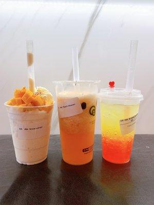 Mango Snow, Peach Heaven, & Lemon Bubble Ocean