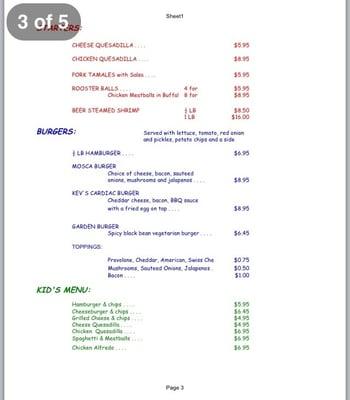 Mosca's Menu p.3