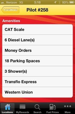 Here's what the Pilot app has on this store.