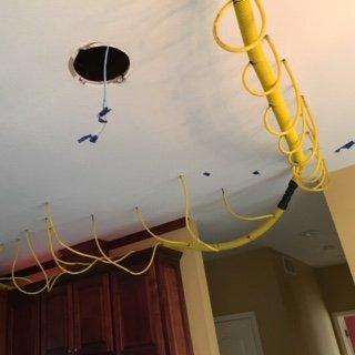 Many times when you have water damage from above we can dry out the ceiling with out having to remove it.