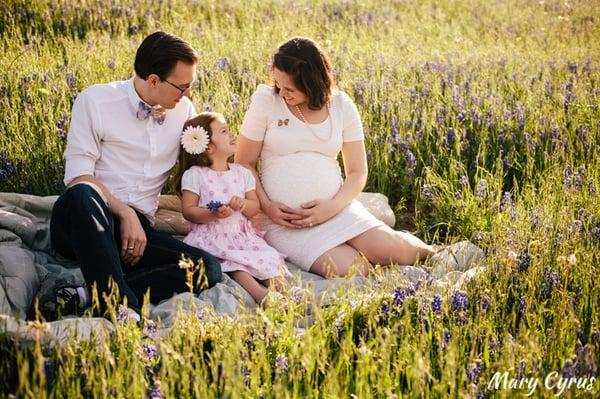 Maternity & family portraits in the bluebonnets in McKinney, Texas by Mary Cyrus Photography