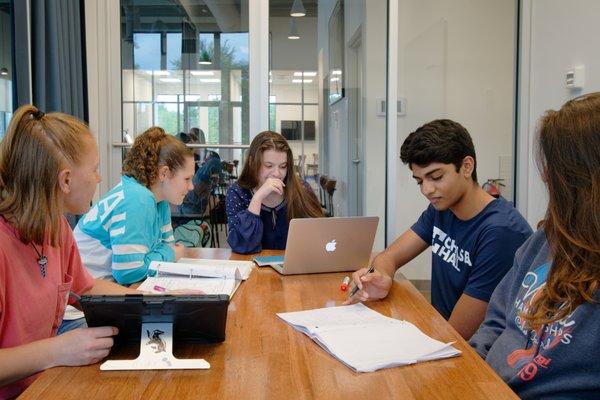 Working independently and getting help from one of the Study Hall Tutors