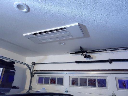 Mitsubishi Slim Duct installed in garage.