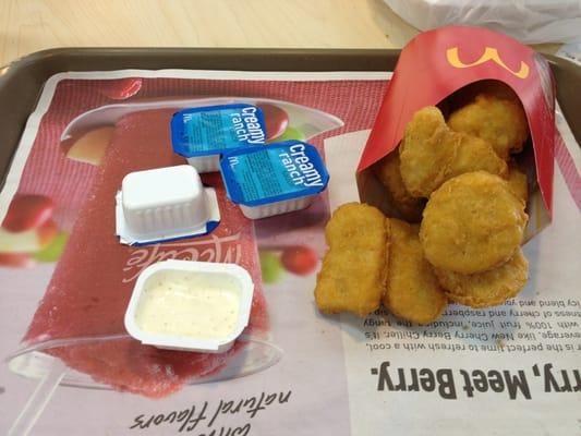 They ran out of nugget containers and were serving them in fry sleeves