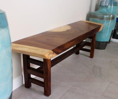 Custom bench made by Brent for a house in Carlsbad.