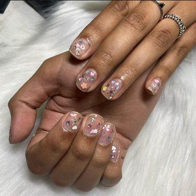 Shellac Nails with stickers