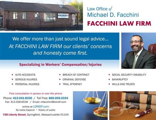 FACCHINI LAW FIRM
728 Liberty Street
Springfield, MA 01104
Tel: 413-241-8330
Email: mfacchini@facchinilawfirm.com