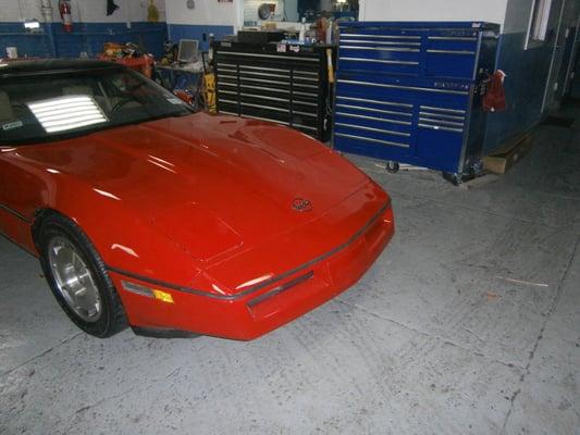 1986 CORVETTE FRONT END REPLACED.