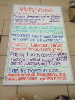 Weekly specials