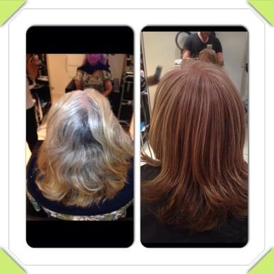 Before & after color cut and blow dry