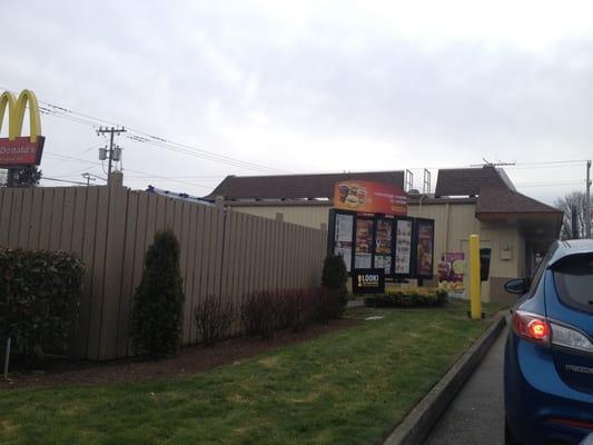 View of the drive thru. They need a second menu.