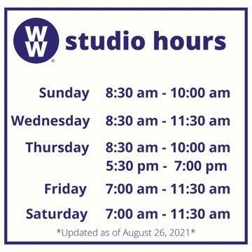 Current hours as of August 26, 2021. Visit WW.com for workshop times.