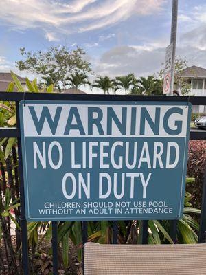 No lifeguard