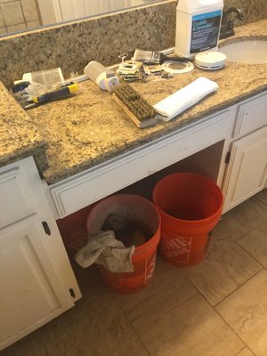 Left a mess everywhere. They used our sink to clean grout off their sponges and it ended up clogging our sink.