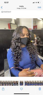 Leave Out Sew-In w| Curl Wands