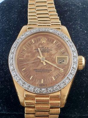 Ladies Rolex Presidential Birch Burlwood