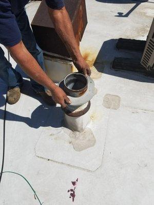 Roof inspection around Vent Stacks