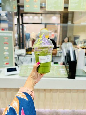 Matcha,Ube ice cream x matcha latte