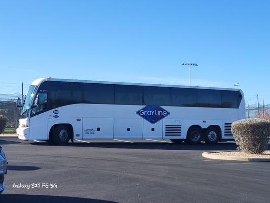 Enjoy your Gray Line Private charter bus rental for large groups.