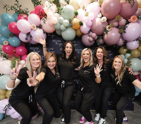 Meet our team at Reviv Lounge! Two nurse practitioners, two registered nurses and two receptionists!