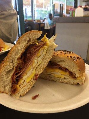 Pork roll, bacon, egg and cheese!