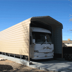 Keep the RV protected with a quality and affordable RV garage.