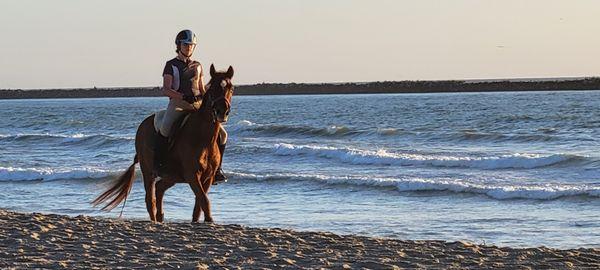 Its always a good day for a beach riding lesson.