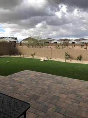 patio overlaid and extended with pavers