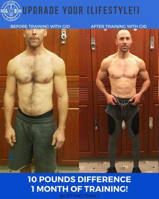 2 months and 15 lbs of muslce later!  Great job Cory!