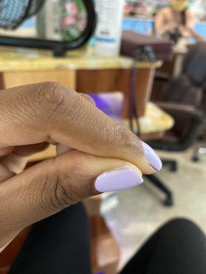 The no chip dripped on my skin past the nail