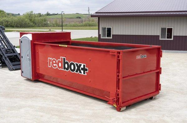 Yard waste management made easy with redbox+ two-in-one dumpster rental and portable toilet combo! Call us now to know more