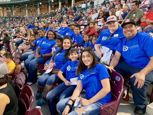 Church family at Lake Elsinore Storm Baseball Game