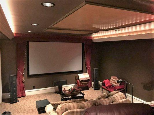 an Illinois Stunner ! Sonus Faber speakers and DPI projector , Audio Solutions Team delivered this amazing theater to happy clients !