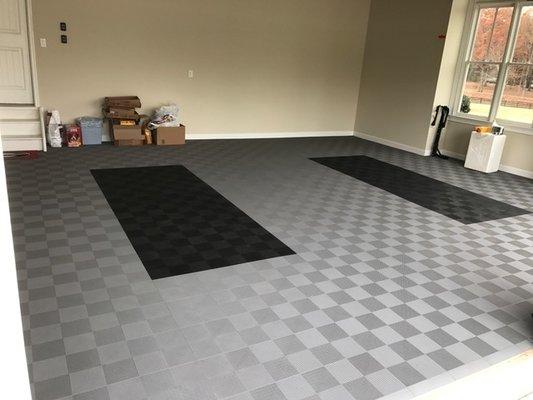 Garage Floor using Interlocking Tiles