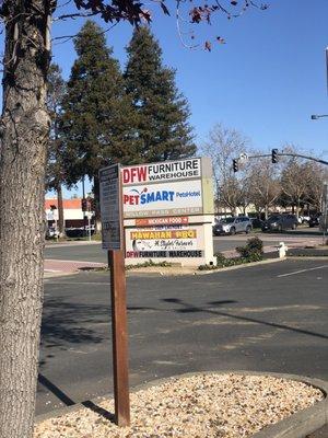 Signage on corner of lot.