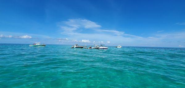 Blue and transparent waters.