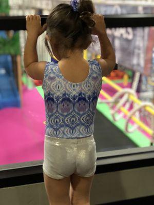 Gorgeous leotard (with matching scrunchie) and shorts! Perfect for gymnastics at Powersports!