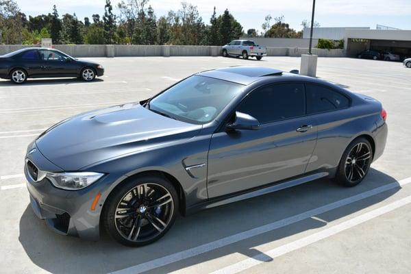 Tint work done at Presto Window Tinting. 2015 BMW M4 Coupe