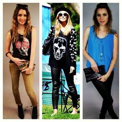 What we're loving: skull tees and leather-like black skinnies. Studio 1220, keeping it So Cal boho chic. www.studio1220.com