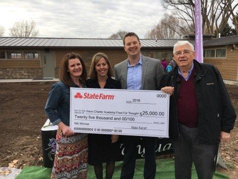 Jerry and Bobbie at the check presentation for Food For Thought