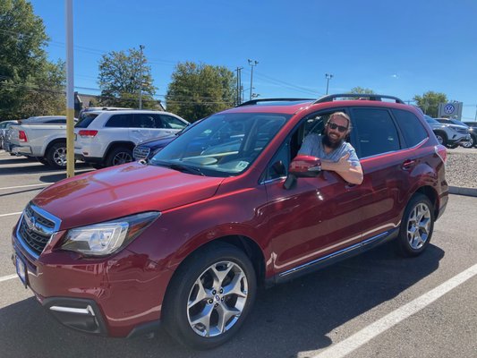 Flexing in my new ride from World Subaru. Thanks, George & Tara!