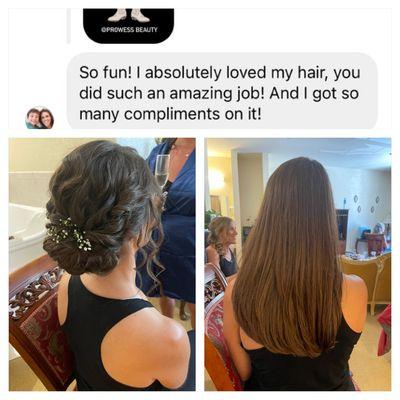 Up-do Wedding Hair Before and After Appreciated fallow up review