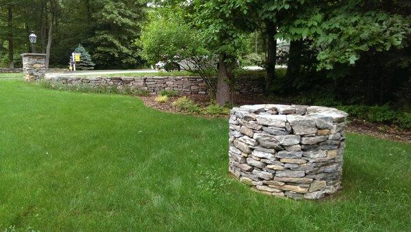 Lawns, walls, firepits